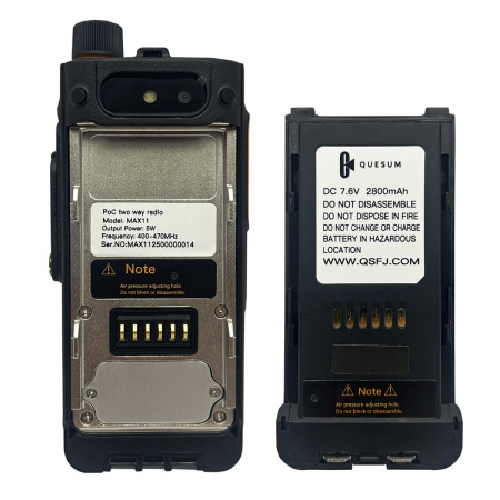 Цифровая рация QUESUM MAX11 AES-256 5W IP68 2800 мАч GPS UHF Черный
