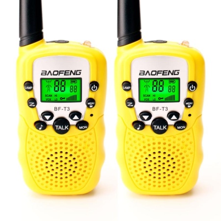 Комплект раций Baofeng BF-T3 2 шт. с батарейками 2W IP54 UHF Желтый