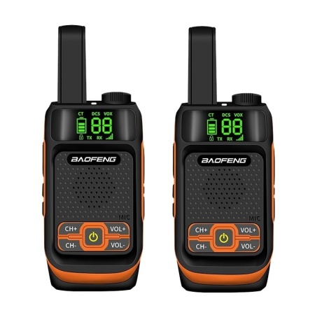 Комплект раций Baofeng BF-T19 2 шт., 5W, IP54, 1500 мАч, Micro-USB, UHF, черный