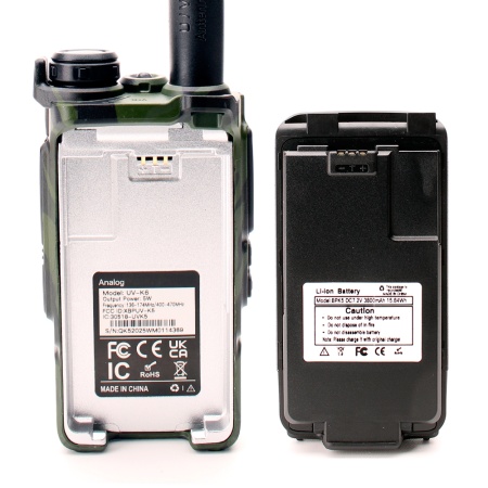 Рация Quansheng UV-K6/UV-K5(8) V1 5W IP54 1600 мАч Type-C Зеленый камуфляж