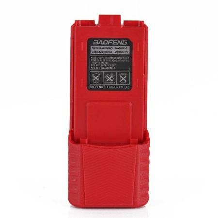 Аккумулятор для рации BaoFeng UV-5R, DM-5R 3800 мАч, Цвет Красный