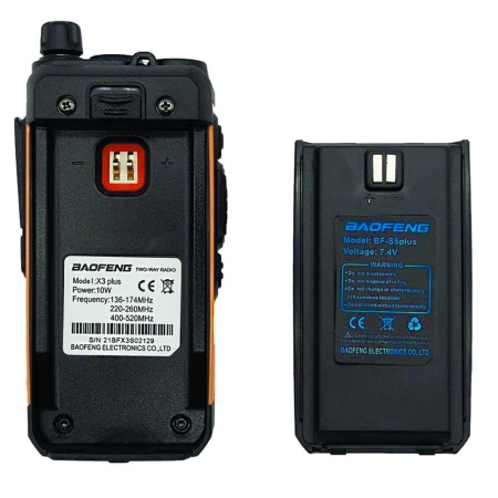 Рация Baofeng X3 Plus Tri-Band 5W IP54 2200 мАч Оранжевый