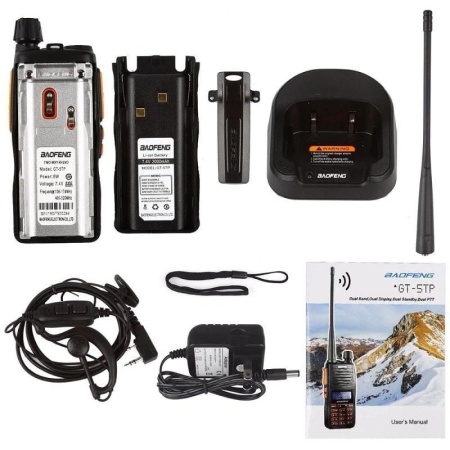 Рация Baofeng GT-5 (инверсия) 5W IP54 2000 мАч Черный