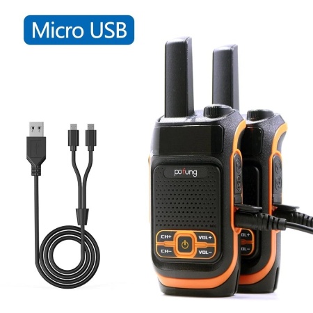 Комплект раций Baofeng BF-T19 2 шт., 5W, IP54, 1500 мАч, Micro-USB, UHF, черный