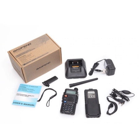 Рация Baofeng UV-5R 8W с аккумулятором 3800 мАч, Цвет Черный