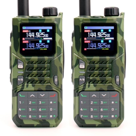 Комплект раций Baofeng RD-55 Pro 2 шт. 10W IP54 2500 мАч GPS Bluetooth Type-C Зеленый Камуфляж