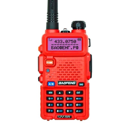 Рация Baofeng UV-5R, 8W, IP54, 1800 мАч, красный