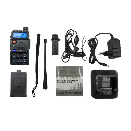 Рация Baofeng UV-5RX 5W IP54 1800 мАч Черный