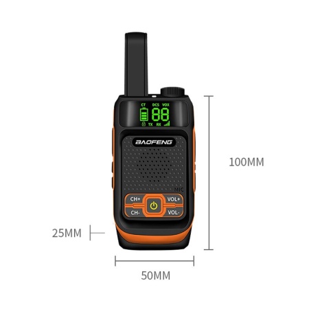 Комплект раций Baofeng BF-T19 2 шт., 5W, IP54, 1500 мАч, Micro-USB, UHF, черный