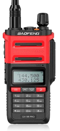 Рация Baofeng UV-9R Pro, 8W, IP67, 1800 мАч, Type-C, красный