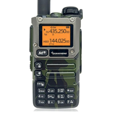 Рация Quansheng UV-K6 | UV-K5(8) V1, 5W, IP54, 1600 мАч, Type-C, зеленый камуфляж