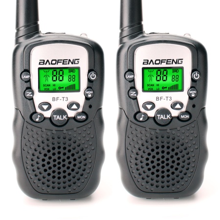 Комплект раций Baofeng BF-T3 2 шт. с батарейками 2W IP54 UHF Чёрный