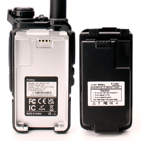 Рация Quansheng UV-5R Plus V3, 5W, IP54, 1600 мАч, Type-C, черный