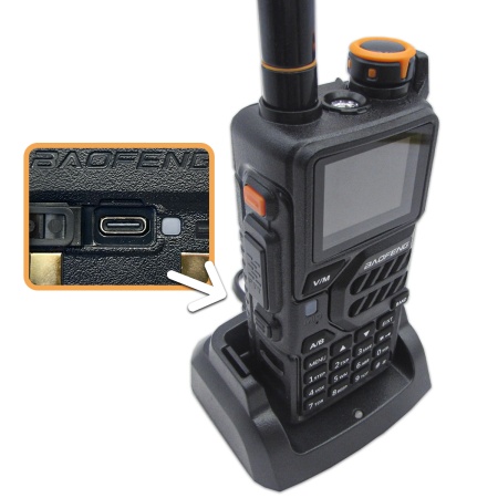 Рация Baofeng BF-K5 Plus, 10W, IP54, 2500 мАч, Type-C, черный