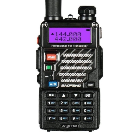 Рация Baofeng UV-5R Plus, 5W, IP54, 1800 мАч, черный