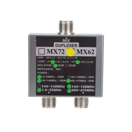 Дуплексный фильтр МХ62 VHF/UHF (1.6-65/144-148/400-470 Мгц)