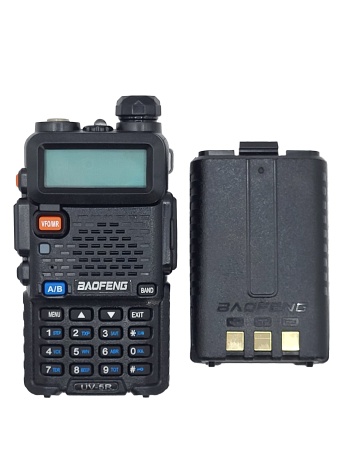 Рация Baofeng UV-5R, 8W, IP54, 1800 мАч, черный