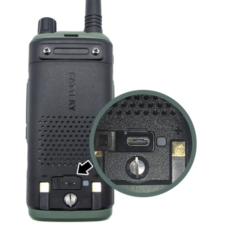 Рация Baofeng UV-17M, 5W, IP54, 1800 мАч, Type-C, зеленый