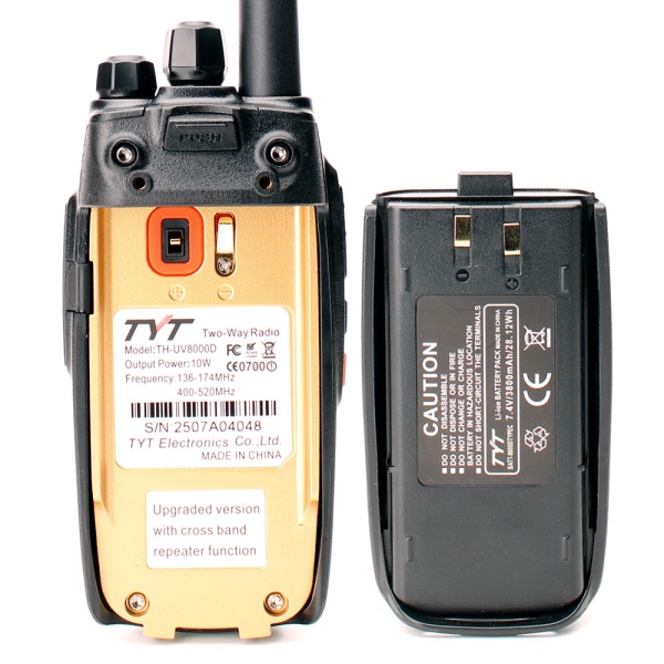 Рация TYT TH-UV8000D 10W IP54 3600 мАч Type-C Черный