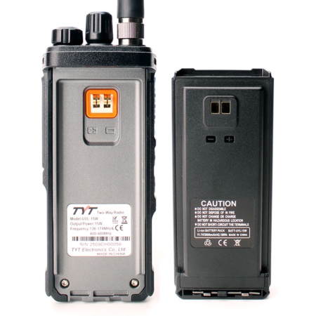 Рация TYT UVL-15W, 15W, IP54, 3800 мАч, Type-C, GPS, черный
