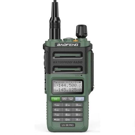 Рация Baofeng UV-9R Pro, 8W, IP67, 1800 мАч, Type-C, зеленый