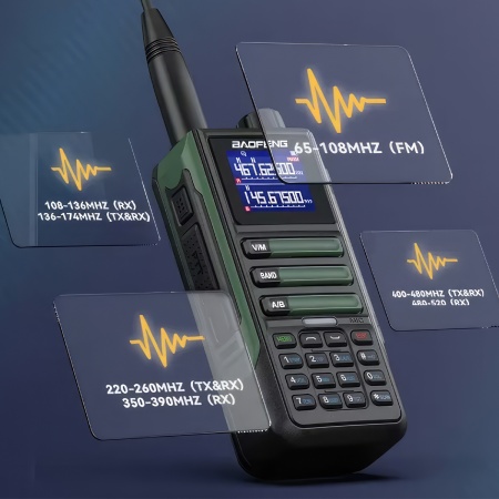 Рация Baofeng UV-16M, 10W, IP54, 2500 мАч, Type-C, зеленый